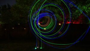 Super Flow Flyer is a performance kite you can fly anywhere, without any wind, with LED lights for a groovy light show at night!