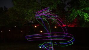 Super Flow Flyer is a performance kite you can fly anywhere, without any wind, with LED lights for a groovy light show at night!