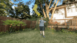 Super Flow Flyer is a performance kite you can fly anywhere, without any wind, with LED lights for a groovy light show at night!