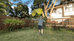 Super Flow Flyer is a performance kite you can fly anywhere, without any wind, with LED lights for a groovy light show at night!