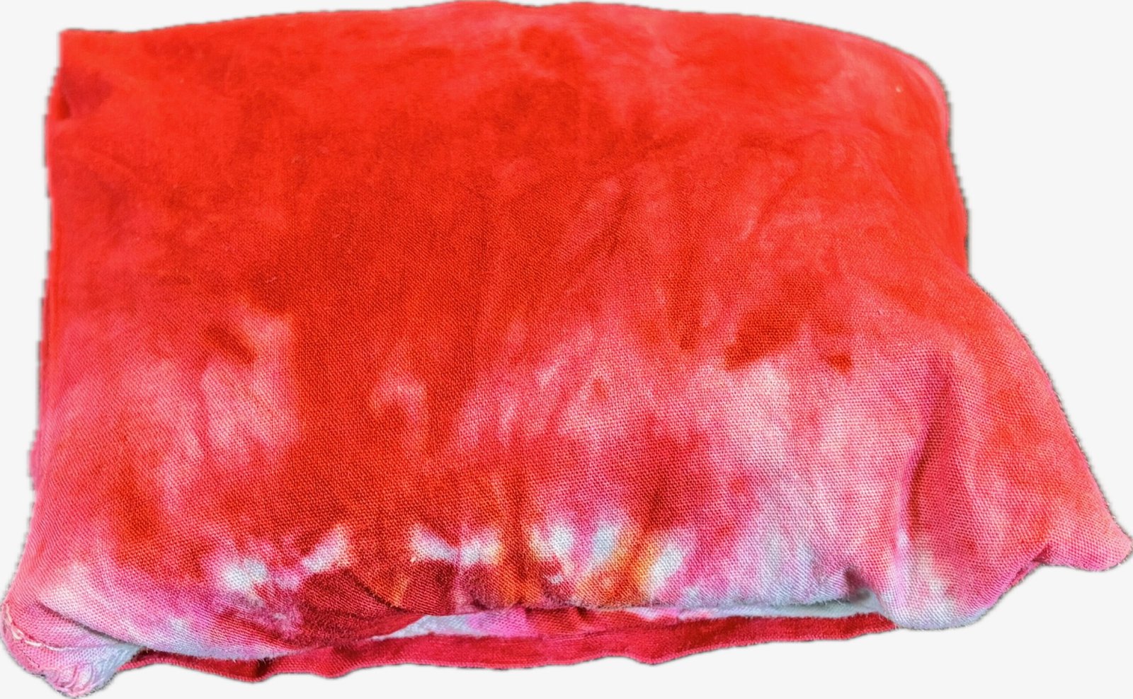 Super Flow Dyes Yo! Pocket Pouch Detail, All of my tie dye tote bags combine kind designs with vibrant saturated colors. Embo is humble with orange, red, green, purple spiral pattern.