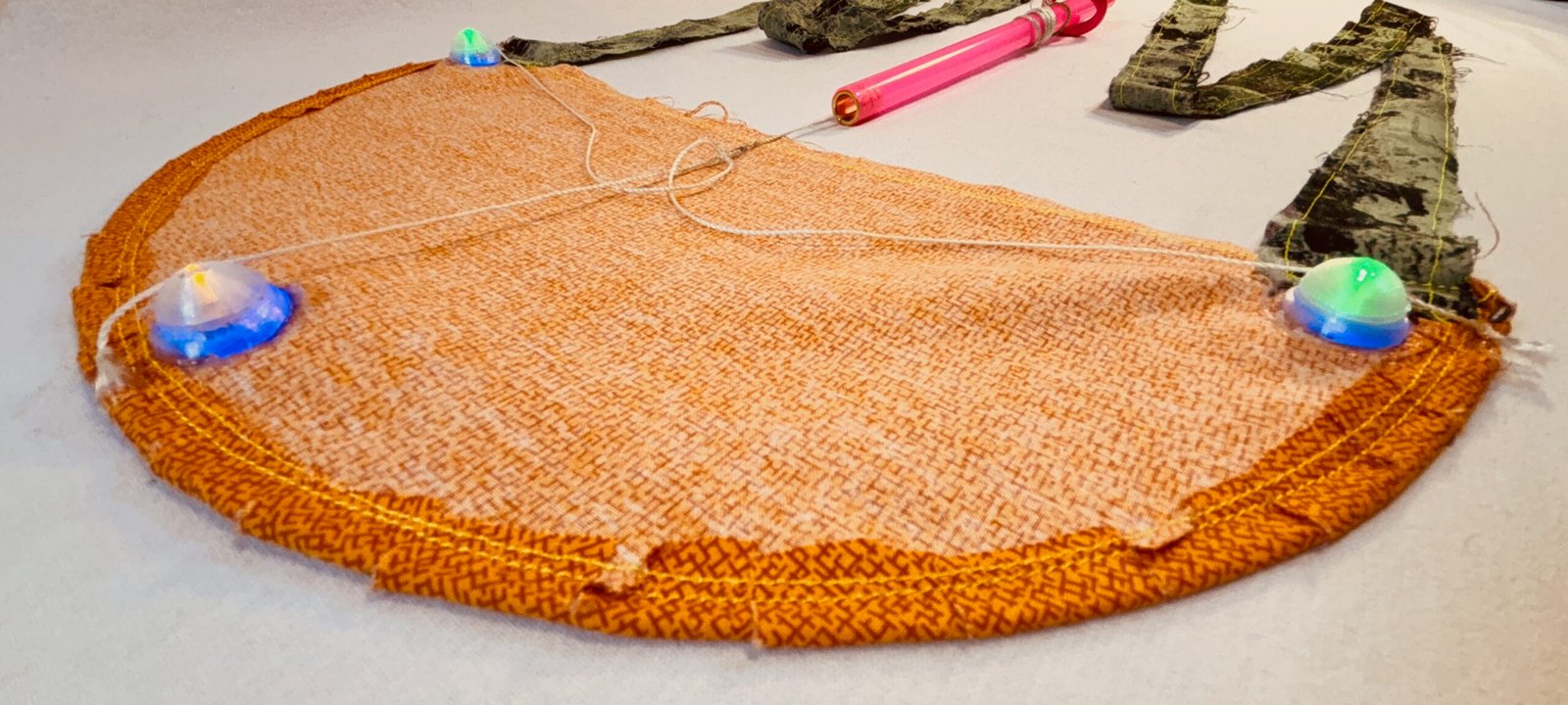 Super Flow Flyer is a performance kite you can fly anywhere, without any wind, with LED lights for a groovy light show at night!