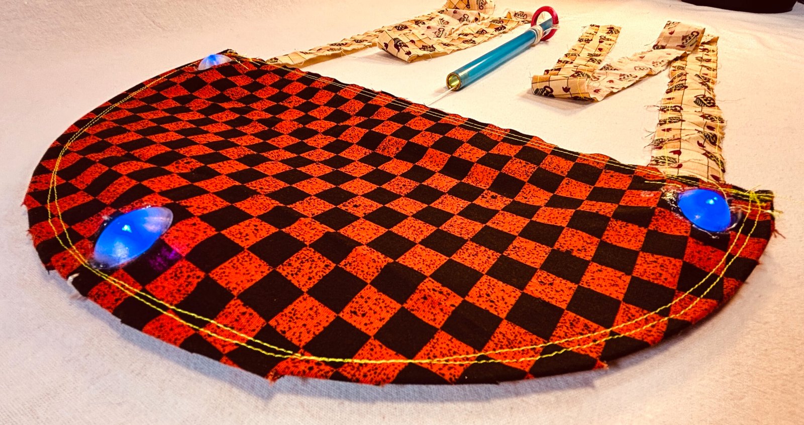 Super Flow Flyer is a performance kite you can fly anywhere, without any wind, with LED lights for a groovy light show at night!