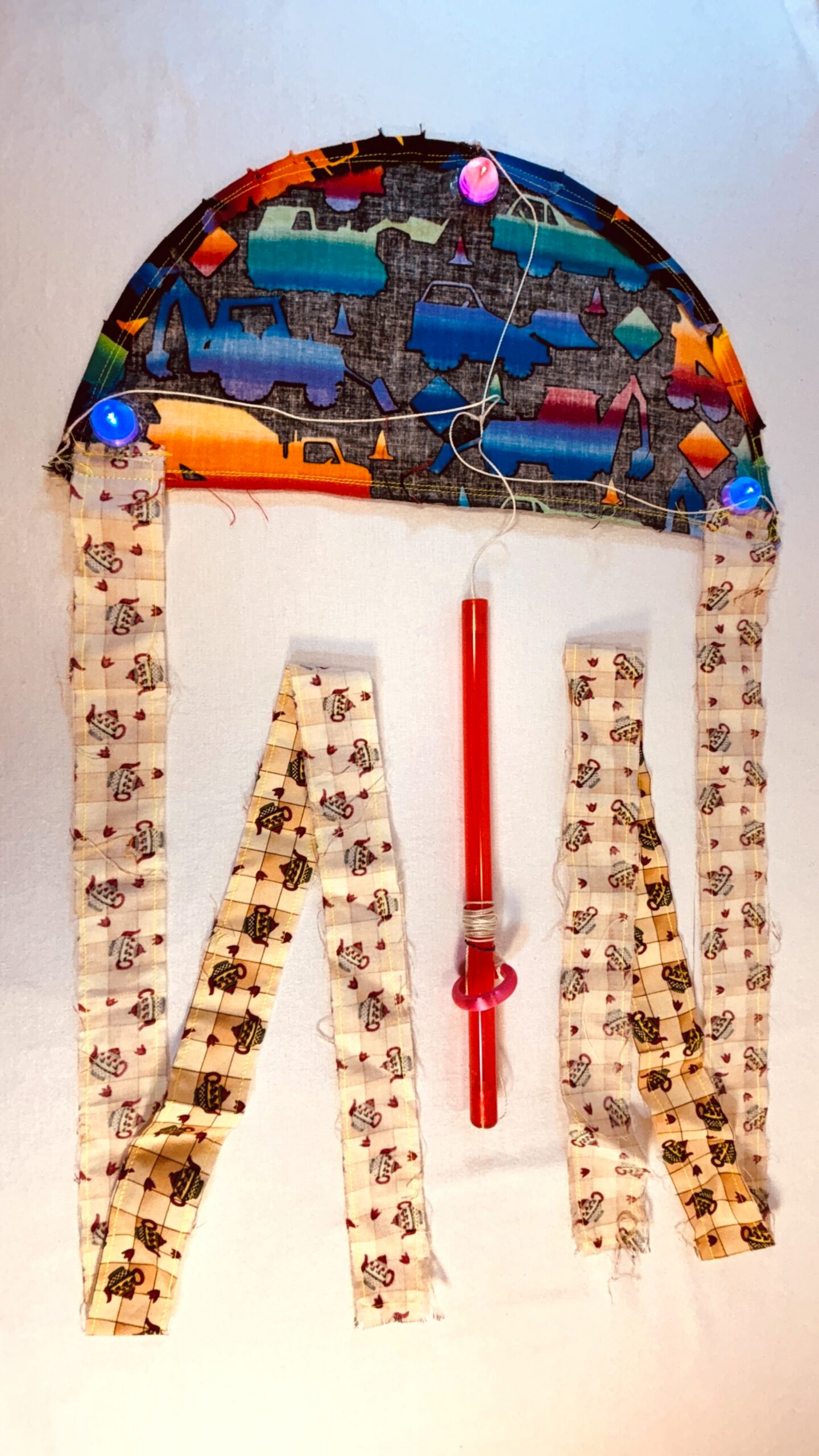 Super Flow Flyer is a performance kite you can fly anywhere, without any wind, with LED lights for a groovy light show at night!