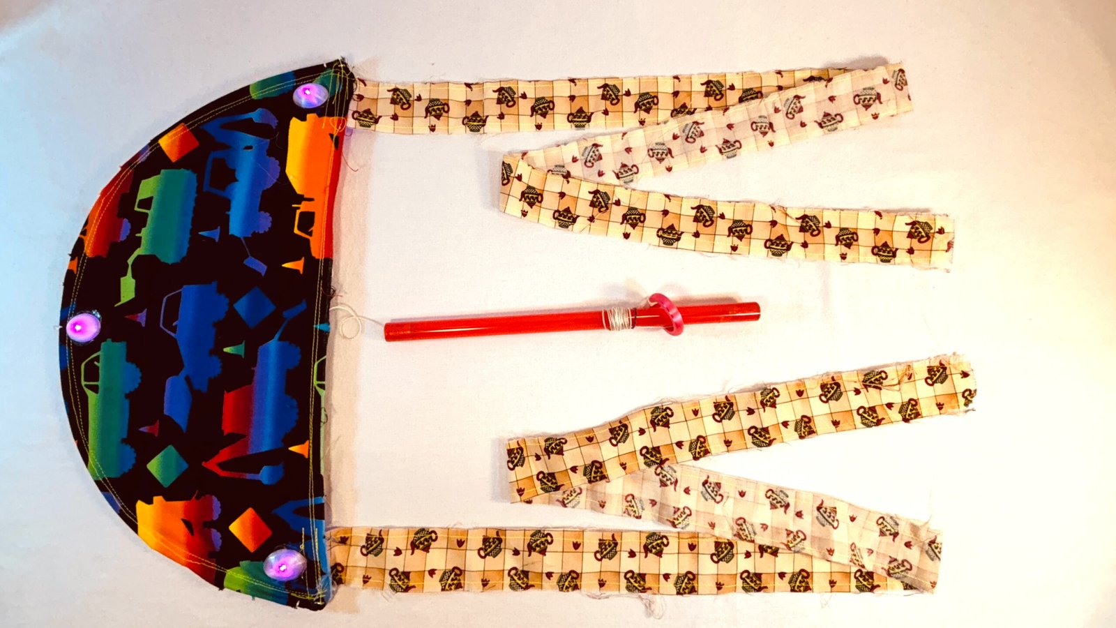 Super Flow Flyer is a performance kite you can fly anywhere, without any wind, with LED lights for a groovy light show at night!