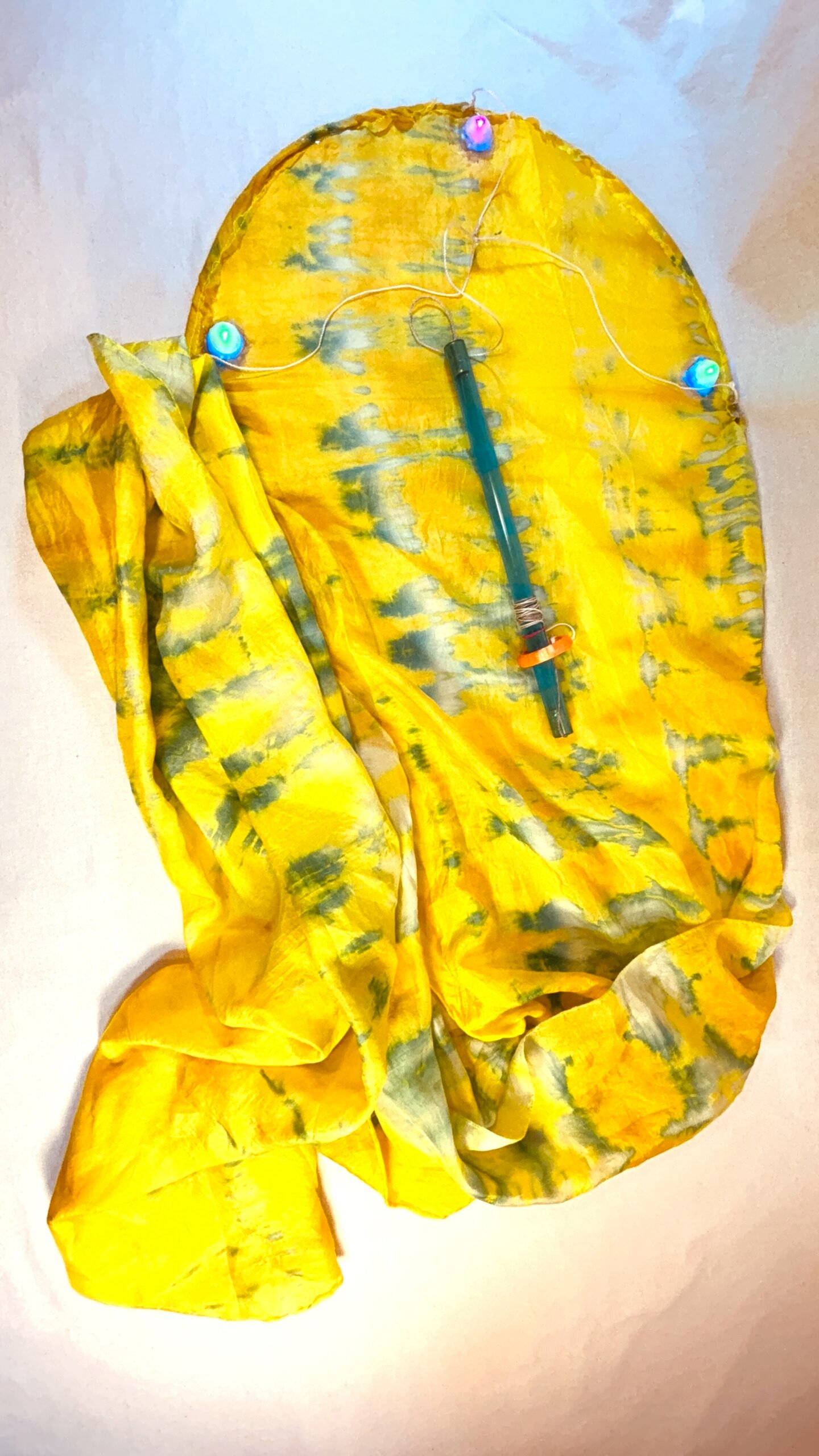 Super Flow Flyer is a performance kite you can fly anywhere, without any wind, with LED lights for a groovy light show at night!