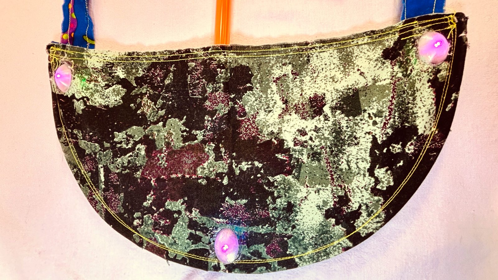 Sail detail, Super Flow Flyer is a performance kite you can fly anywhere, without any wind, with LED lights for a groovy light show at night!