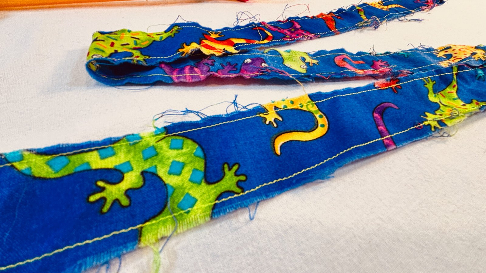 Tail detail, Super Flow Flyer is a performance kite you can fly anywhere, without any wind, with LED lights for a groovy light show at night!