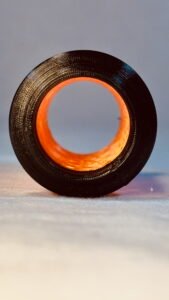 Build Super Flow Tubes into a groovy LED marble run sculpture you can display, play and dance with! Inside view of orange Tube. Patent Pending # 19/203,500.