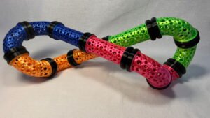 Build Super Flow Tubes into a groovy LED marble run sculpture you can display, play and dance with! Patent Pending # 19/203,500.