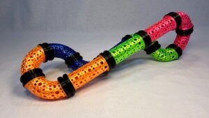 Build Super Flow Tubes into a groovy LED marble run sculpture you can display, play and dance with! Patent Pending # 19/203,500.