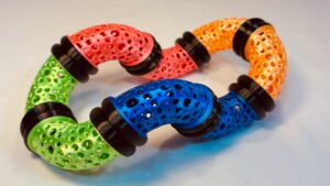 Build Super Flow Tubes into a groovy LED marble run sculpture you can display, play and dance with! Patent Pending # 19/203,500.